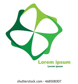 Vector illustration of abstract flower. Clover flower icon. Design logo.