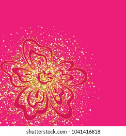 Vector illustration. Abstract flower on a pink background.