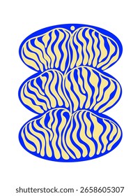 Ilustração vetorial de uma flor abstrata em um vaso azul. Para design, cartaz, decoração.