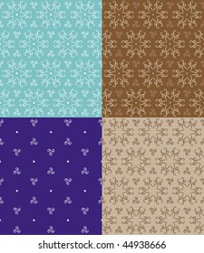 Vector Illustration of Abstract Flower Seamless Pattern Original Design