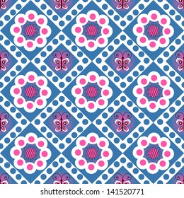 vector illustration with abstract flowers