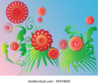 vector illustration, abstract flowers, background concept.
