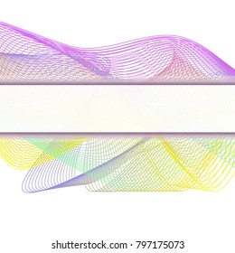 Vector illustration. Abstract forms, from tangled lines with a dice for a signature. 