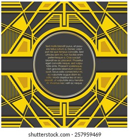 Vector illustration of an abstract frame, background template in art deco retro style