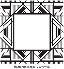Vector illustration of an abstract frame, background template in art deco retro style
