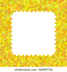 Vector illustration of abstract frame in modern style. The frame of the mosaic of yellow shades with place for text.
