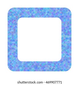 Vector illustration of abstract frame in modern style. The frame of the mosaic of blue shades with place for text.