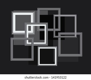 Vector illustration of an abstract frames background.