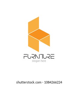 Vector illustration of abstract furniture logo design concept. Symbol and icon template of sofa, table, chair, and home interior