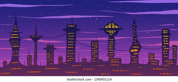 Vector illustration of abstract future city.