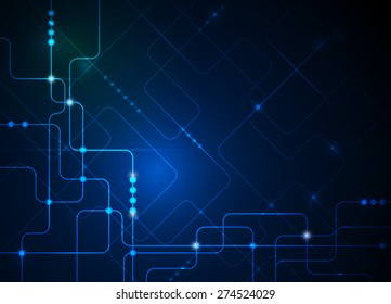 Vector illustration Abstract futuristic circuit board, high computer technology background ,green blue color background