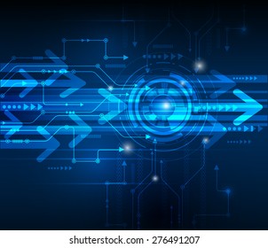 Vector illustration Abstract futuristic circuit board, hi-tech computer digital speed technology blue color background