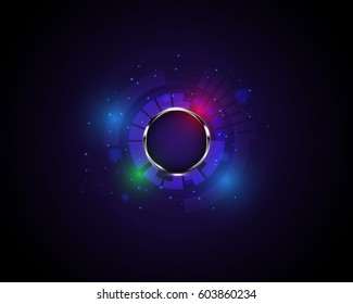 Vector illustration Abstract futuristic circuit board, high computer technology blue color background