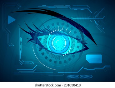 Vector illustration Abstract futuristic eye