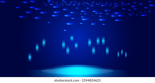 Vector illustration Abstract futuristic hexagons and circuit board, high computer technology, innovation communication concept. Dark blue color background