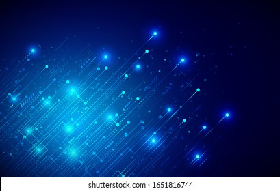 Vector illustration abstract futuristic high technology dark blue color background. Hi-tech digital technology concept.