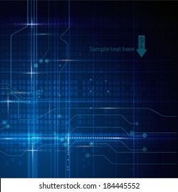 Vector illustration abstract futuristic technology. Circuit board blue color background