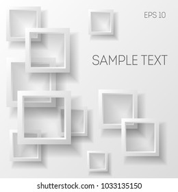 Vector illustration of an abstract geometric background consisting of intersecting shapes with a shadow, infographics.3D Render