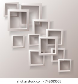 Vector illustration of an abstract geometric background consisting of intersecting shapes, infographics.3D Render