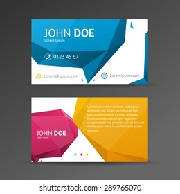 Vector Illustration abstract geometric bubble business card template 