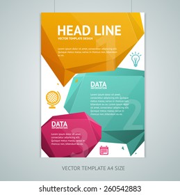 Vector illustration abstract geometric colorful bubble speech brochure flyer design templates in A4 size 
