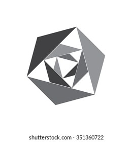 Vector illustration of abstract geometric gray logo outbox









