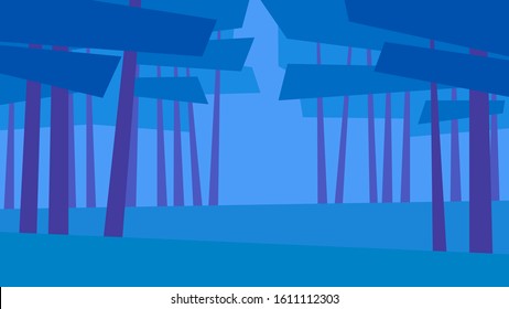 vector illustration abstract geometric landscape summer pine trees forest grass night