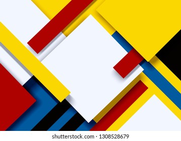Vector illustration of abstract geometric multi-layered background from a multi-colored paper with a place for text in the middle.