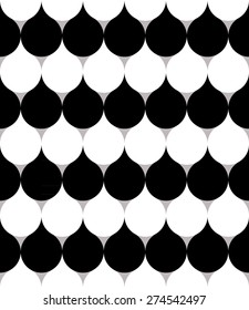 vector illustration of abstract geometric pattern, with curvy motifs in black and white 