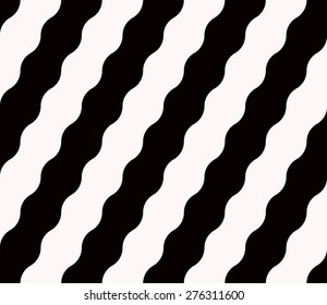 vector illustration of abstract geometric pattern, with wavy shapes motifs in black and white