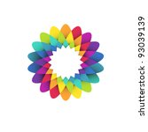 vector illustration of abstract geometric rainbow flower logo