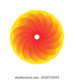 Vector illustration of abstract geometric rainbow flower logo, gradient circle logo template, sunflower logo.