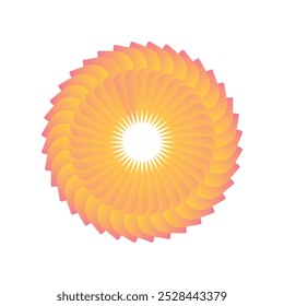 Vector illustration of abstract geometric rainbow flower logo, gradient circle logo template, sunflower logo.