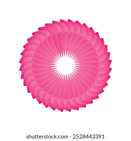 Vector illustration of abstract geometric rainbow flower logo, gradient circle logo template, sunflower logo.