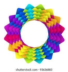 vector illustration of abstract geometric rainbow flower logo
