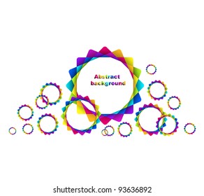 vector illustration of abstract geometric rainbow circles background