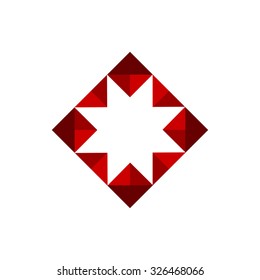 Vector illustration of abstract geometric red logo hotbox

