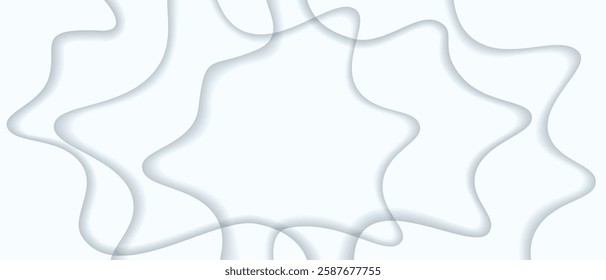 vector illustration abstract geometric wavy pattern in light gray and white. background with overlapping transparent wavy lines