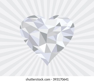 vector illustration of an abstract geometrical diamond heart