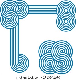 Vector illustration, abstract geometrical pattern, template, blue stripes and circles