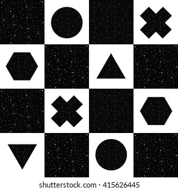 Vector illustration / abstract geometry / cosmic geometrical background design / abstract pattern / black and white