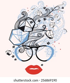vector illustration of an abstract gird with the fantasy haircut