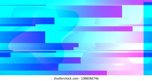 Vector illustration of an abstract glitch background. Cyberpunk concept. Colorful techno backdrop with aesthetics of vaporwave style of 80's.