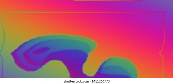 Vector illustration of an abstract glitch background. Cyberpunk concept. Colorful techno backdrop with aesthetics of vaporwave style of 80's. The image format is suitable for printing on a mug.