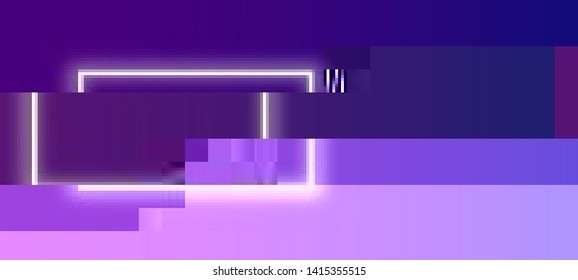Vector illustration of an abstract glitch background. Cyberpunk concept. Colorful techno backdrop with aesthetics of vaporwave style of 80's. The image format is suitable for printing on a mug.