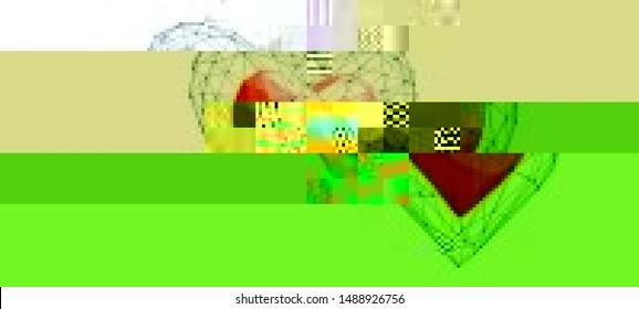 Vector illustration of an abstract glitch background. Cyberpunk concept. Colorful techno backdrop with aesthetics of vaporwave style of 80's. The image format is suitable for printing on a mug.