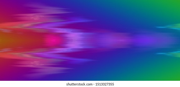 Vector illustration of an abstract glitch background. Cyberpunk concept. Colorful techno backdrop with aesthetics of vaporwave style of 80's.