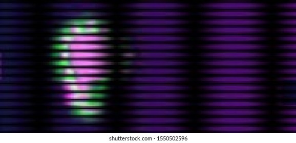 Vector illustration of an abstract glitch background. Cyberpunk concept. Colorful techno backdrop with aesthetics of vaporwave style of 80's. Creative graphic design for poster,brochure,flyer and card