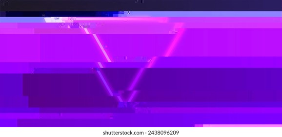 Vector illustration of an abstract glitch background. Cyberpunk concept. Colorful techno backdrop with aesthetics of vaporwave style of 80's.