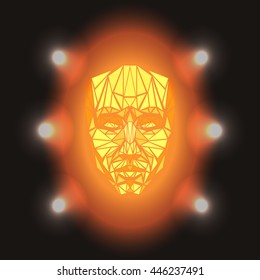 vector illustration with abstract gold glass mask